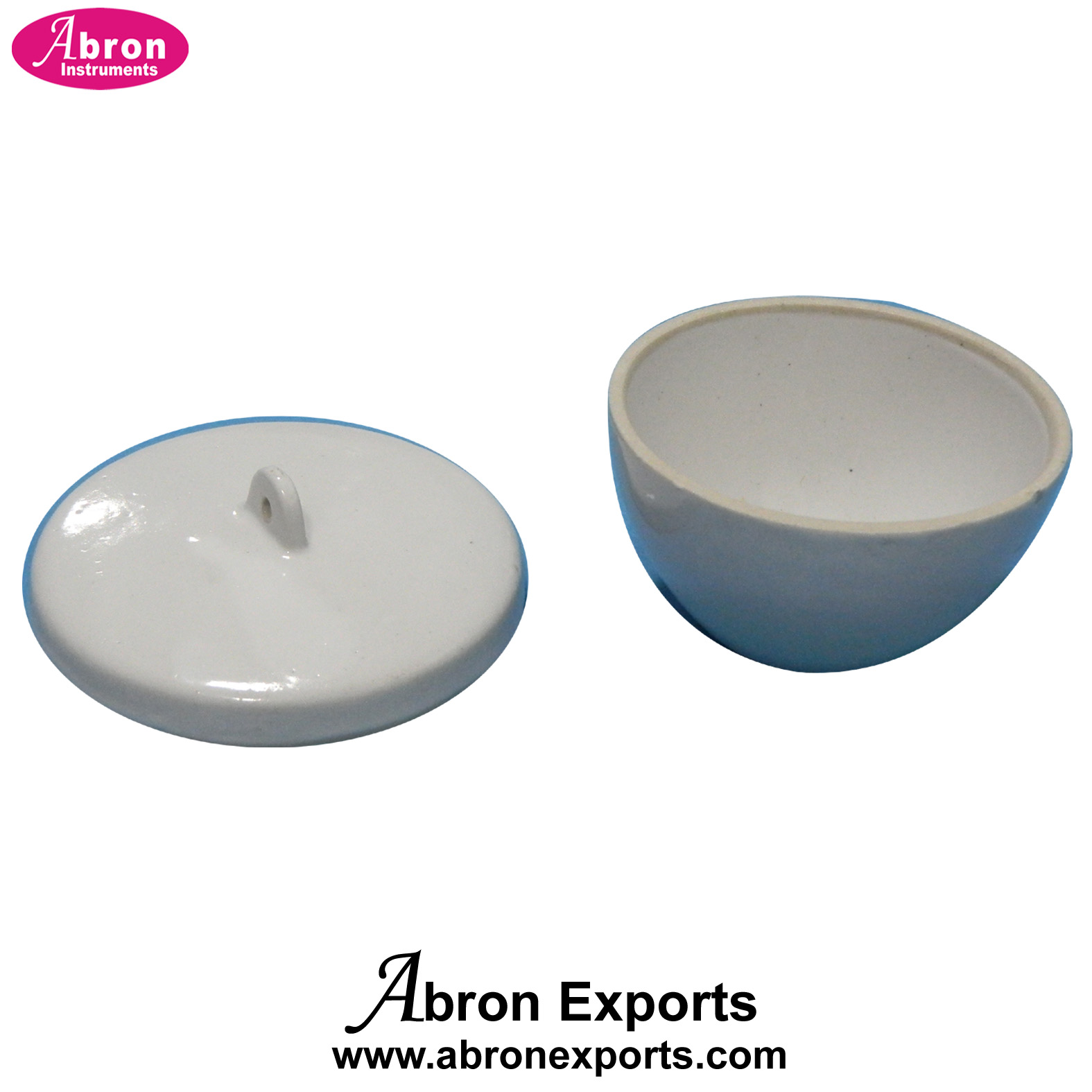 Crucible with lid porcelain 50ml  100ml or 150ml 50cm3  Abron Pack of 10 AC-588PL